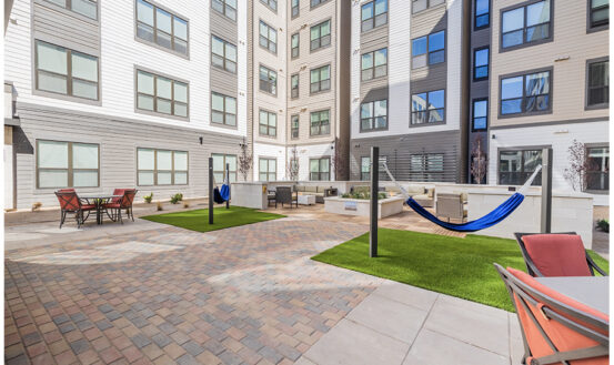 Courtyard with hammocks